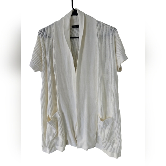 Banana Republic Cardigan Sweater Womens XS Tan Short Sleeve Knit Pockets… - Picture 1 of 10